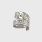 Silver and Gold Orca Wrap Ring by Haida artist Andrew Williams