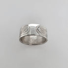 Native Silver and Gold Raven Ring by Cree artist Justin Rivard