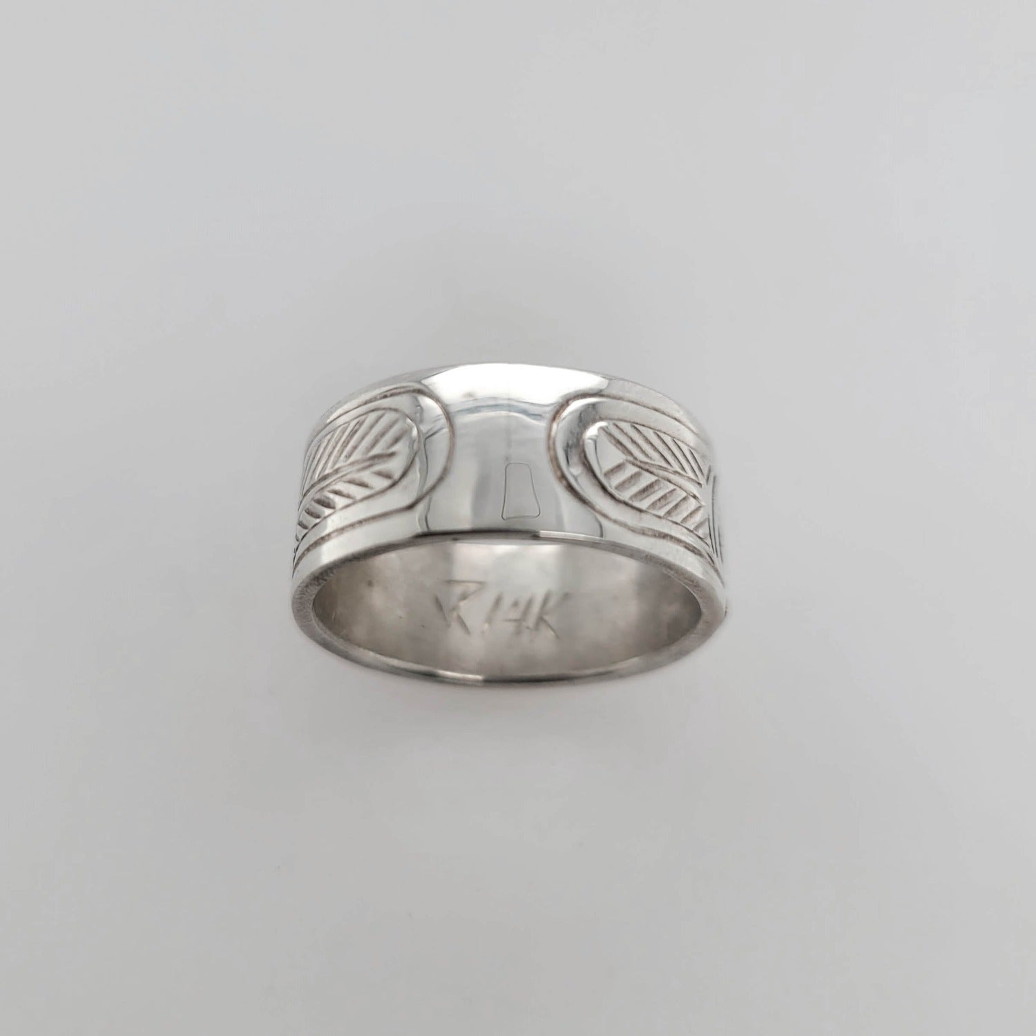 Native Silver and Gold Raven Ring by Cree artist Justin Rivard