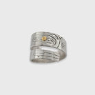 Silver and Gold Raven Wrap Ring by Haida artist Andrew Williams