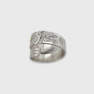 Silver and Gold Raven Wrap Ring by Haida artist Andrew Williams