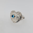 Silver and Topaz Orca Ring by Kwakwaka'wakw artist Chris Cook