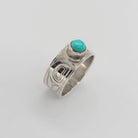 Silver and Turquoise Eagle Ring by Kwakwaka'wakw artist Chris Cook