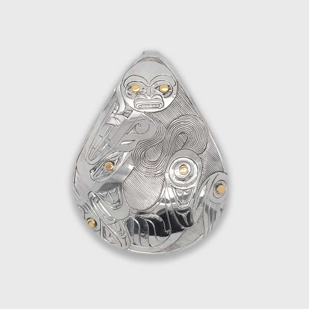 Silver and Gold Pendant by Haida artist Andrew Williams