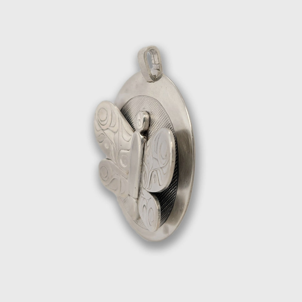First Nations Silver Butterfly Pendant by Haida artist Chris Russ