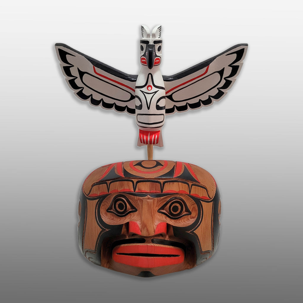 Carved Sea Serpent and Thunderbird Mask by Kwakwaka'wakw artist Shawn Karpes