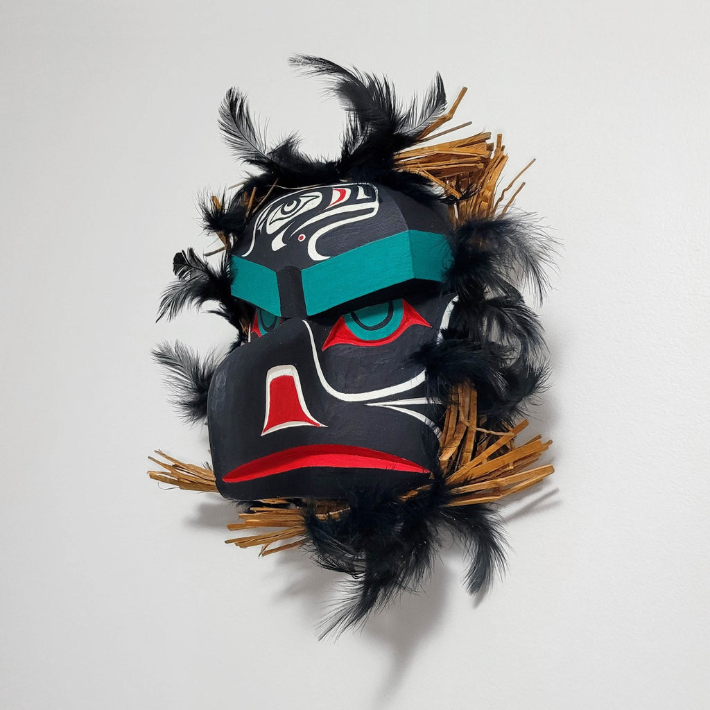 Small Native Raven Mask by Kwakwaka'wakw carver Gilbert Dawson