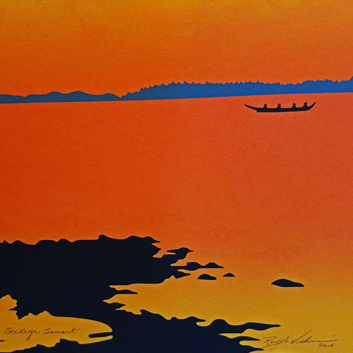 Sockeye Sunset Limited Edition Print by Tsimshian artist Roy Vickers