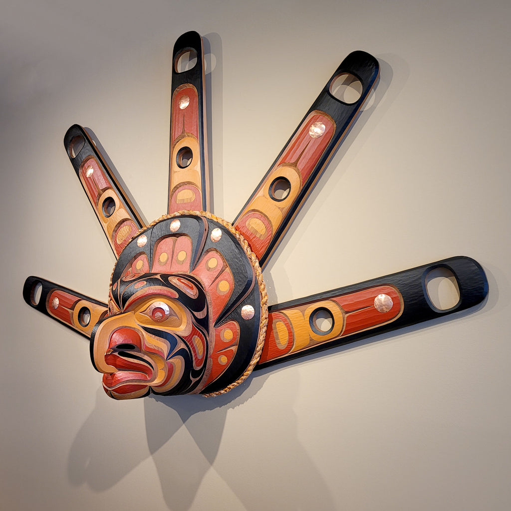 Large Hawk Sun Mask by Kwakwaka'wakw artist Junior Henderson