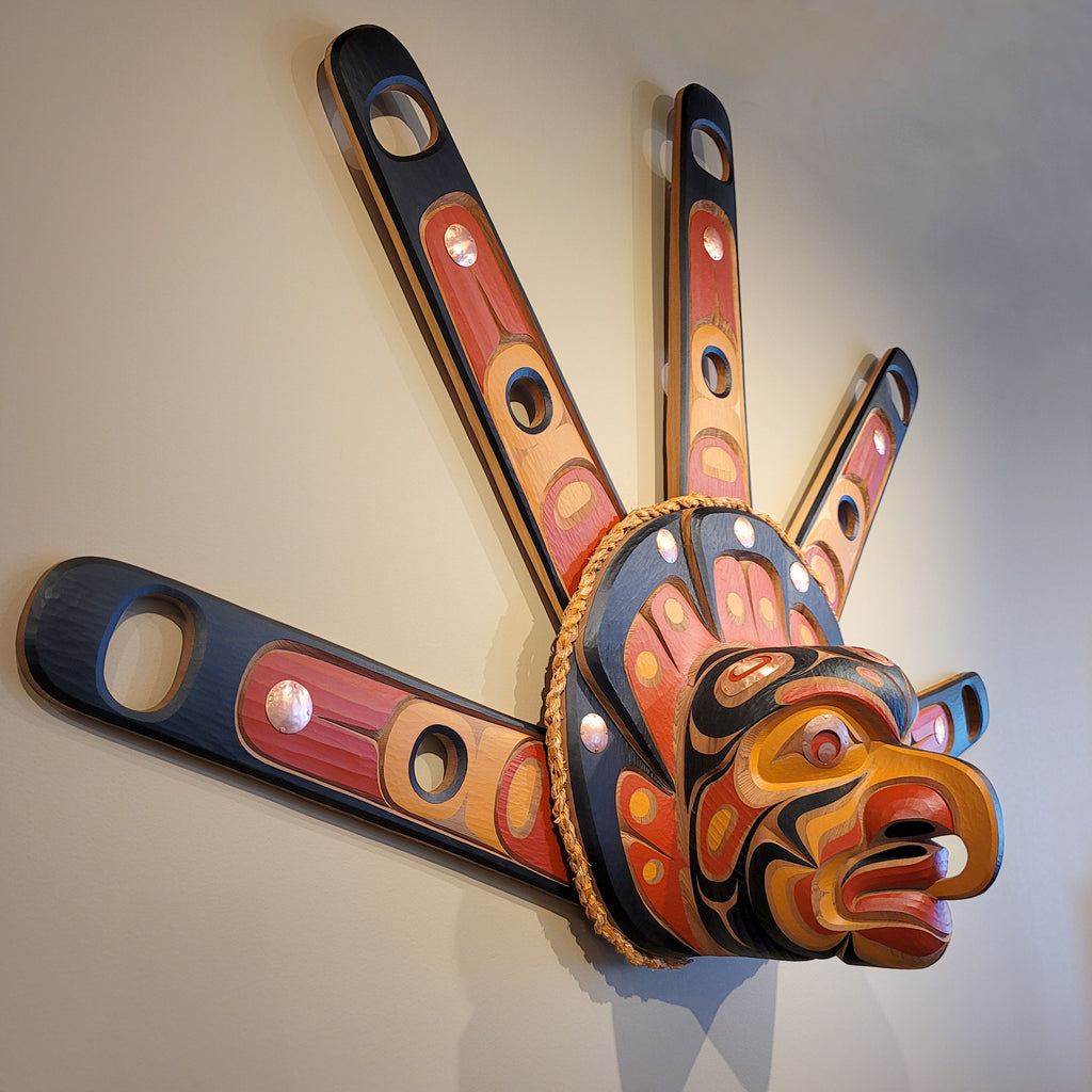 Large Hawk Sun Mask by Kwakwaka'wakw artist Junior Henderson
