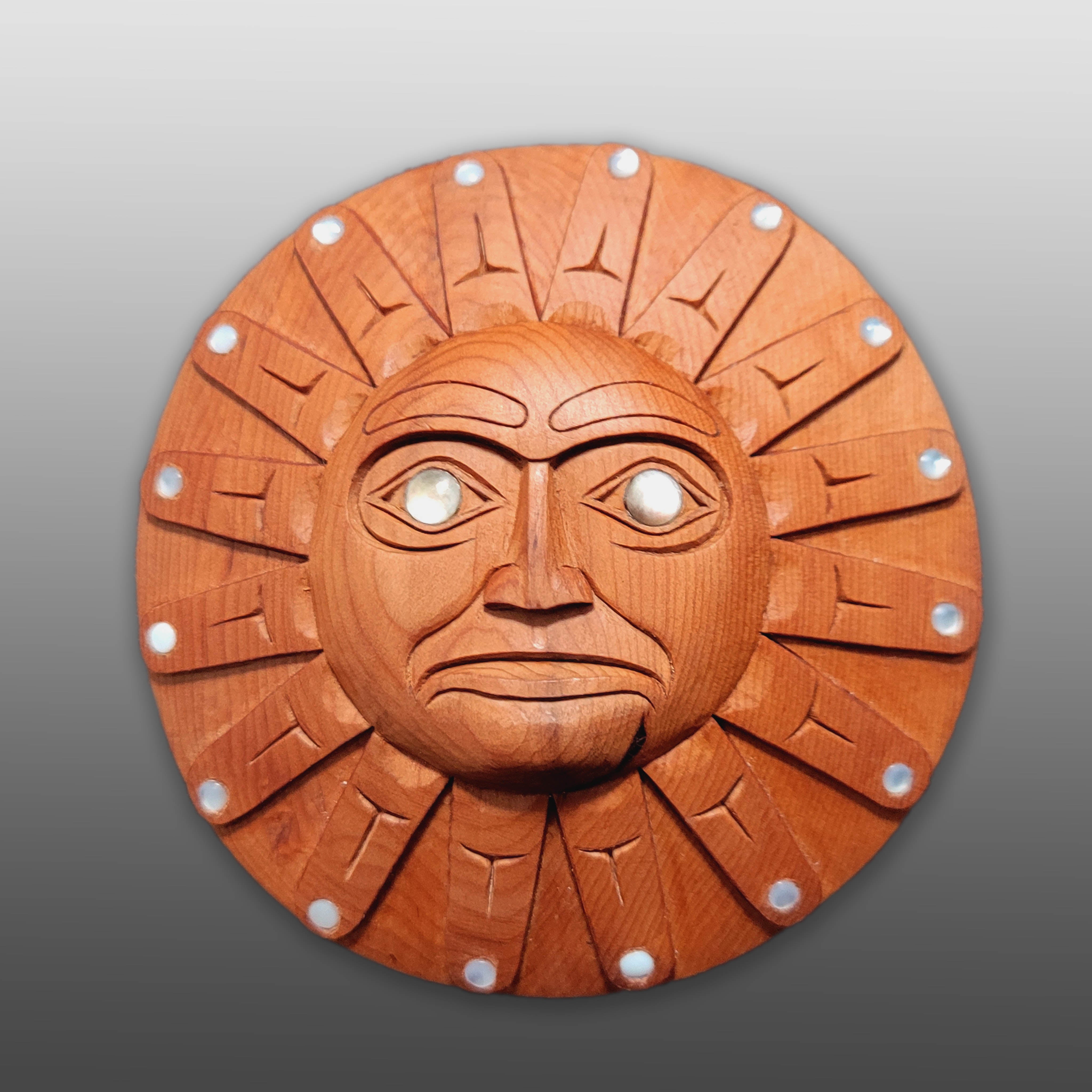 Yew Wood Sun Pendant by Haida Master Carver Ron Russ