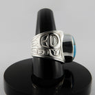 Silver and Turquoise Signet Ring by Kwakwaka'wakw artist Chris Cook