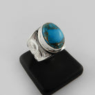 Silver and Turquoise Signet Ring by Kwakwaka'wakw artist Chris Cook