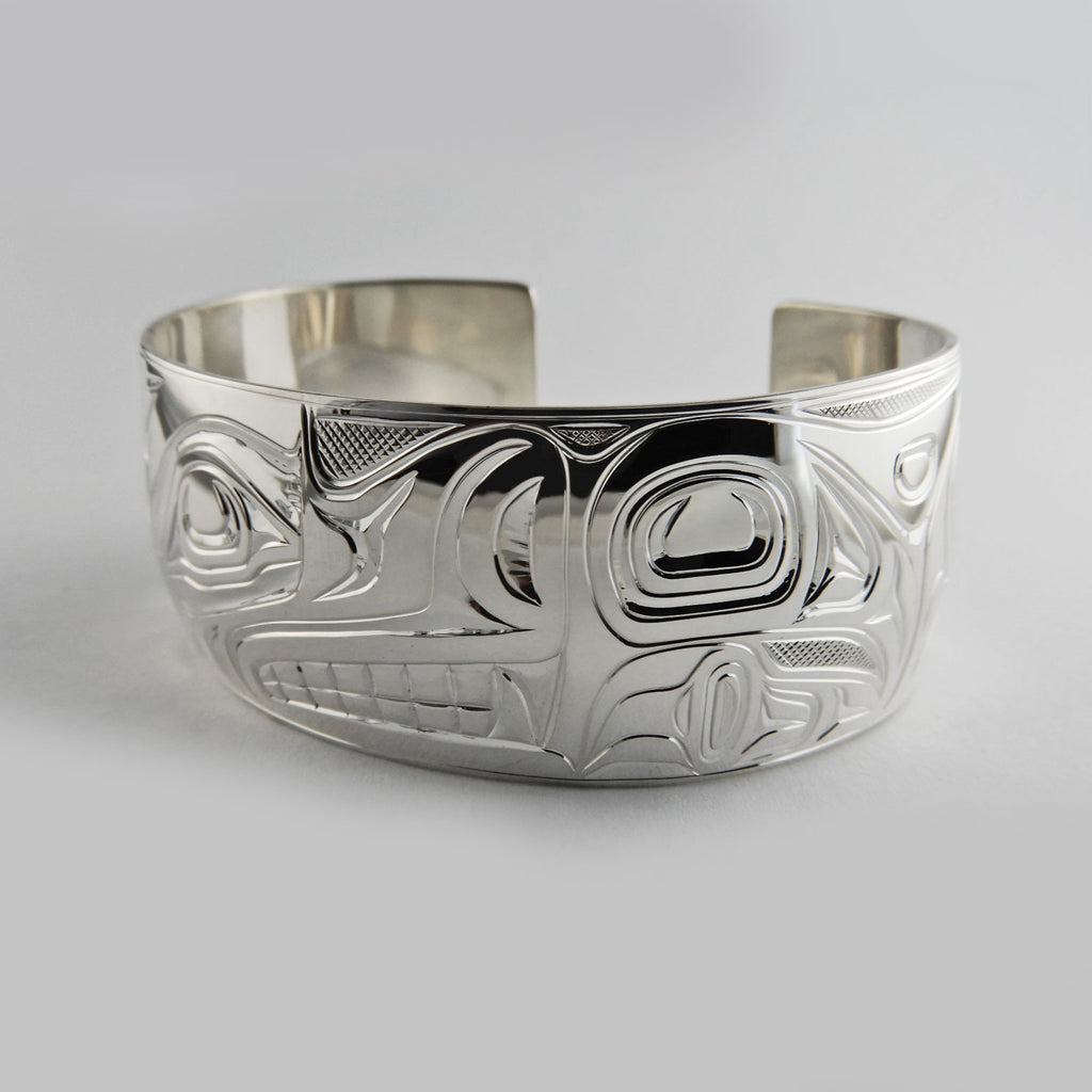 Silver Wolf Bracelet by Kwakwaka'wakw artist Chris Cook