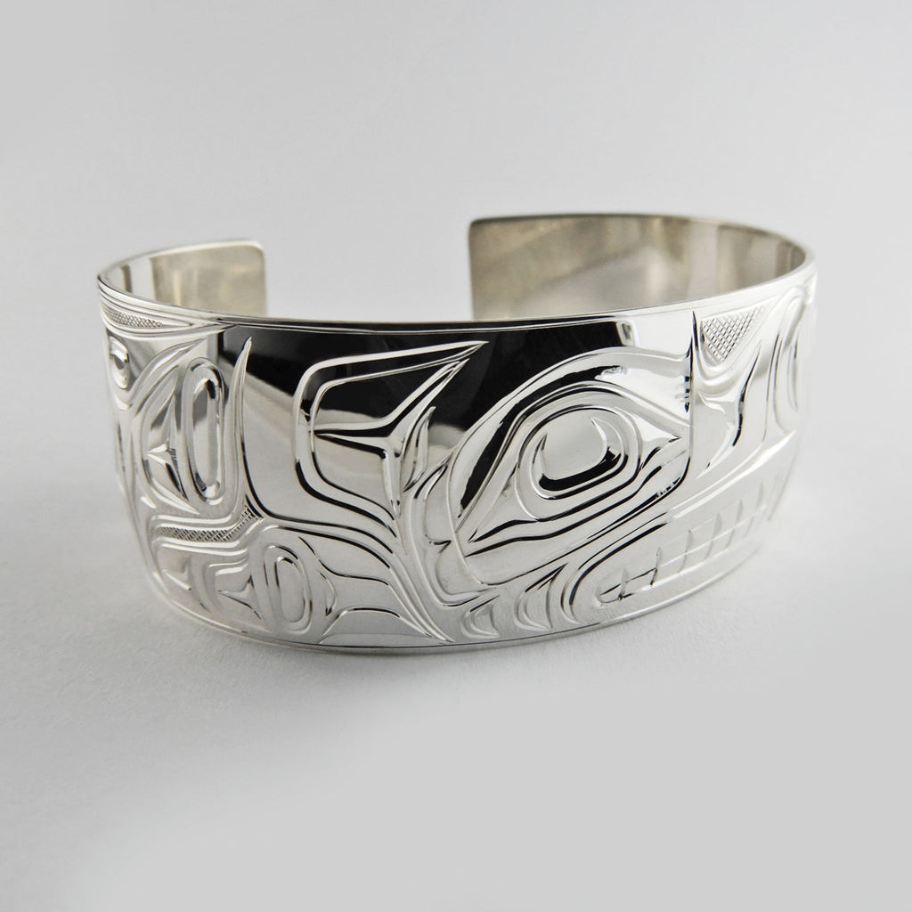 Silver Wolf Bracelet by Kwakwaka'wakw artist Chris Cook