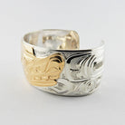 Silver and Gold Wolf Bracelet by Kwakwaka'wakw artist Joe Wilson