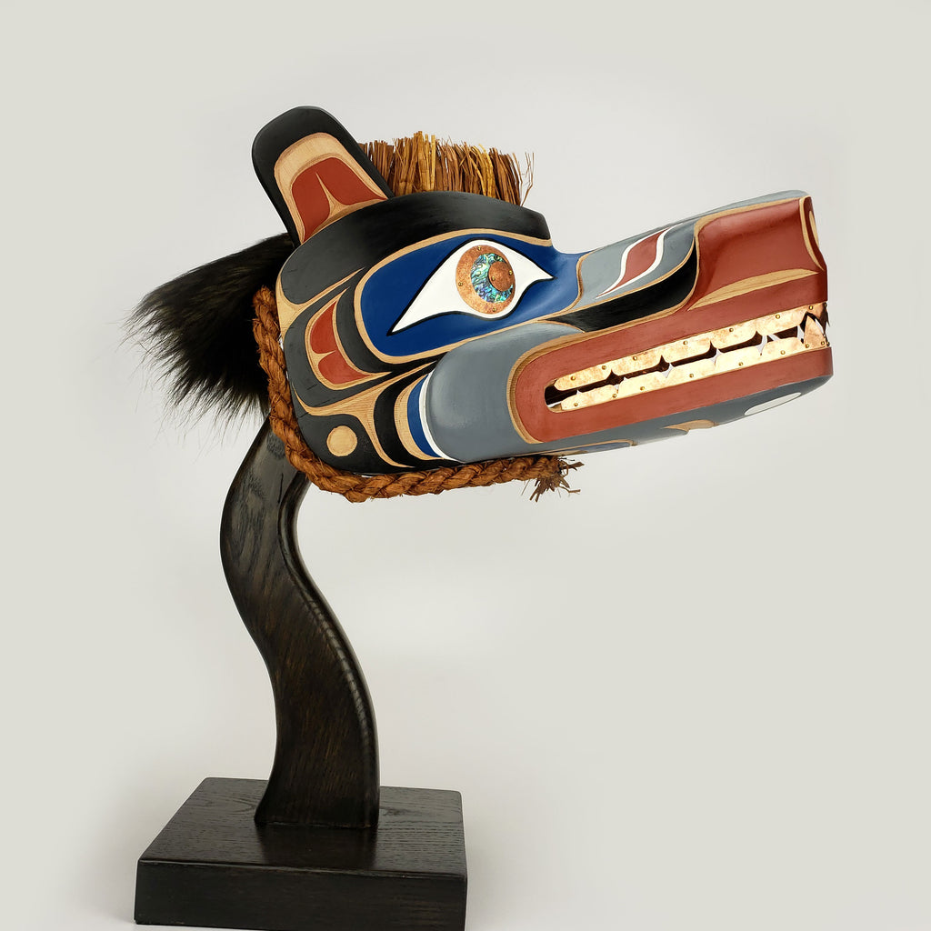 Wolf Headdress by First Nations Carver Karver Everson