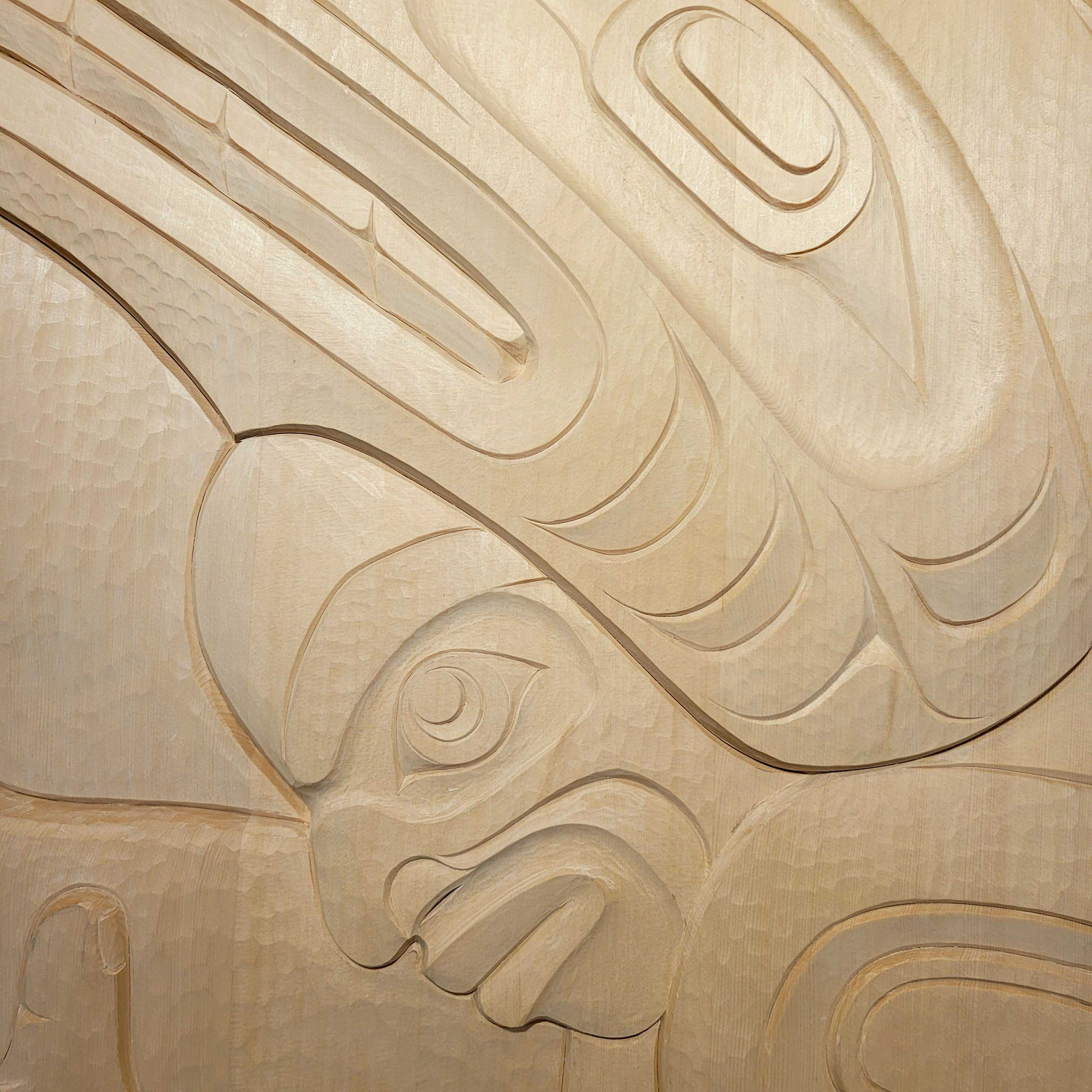 Carved Potlatch Wolf Dancer Panel by Komoks artist Karver Everson