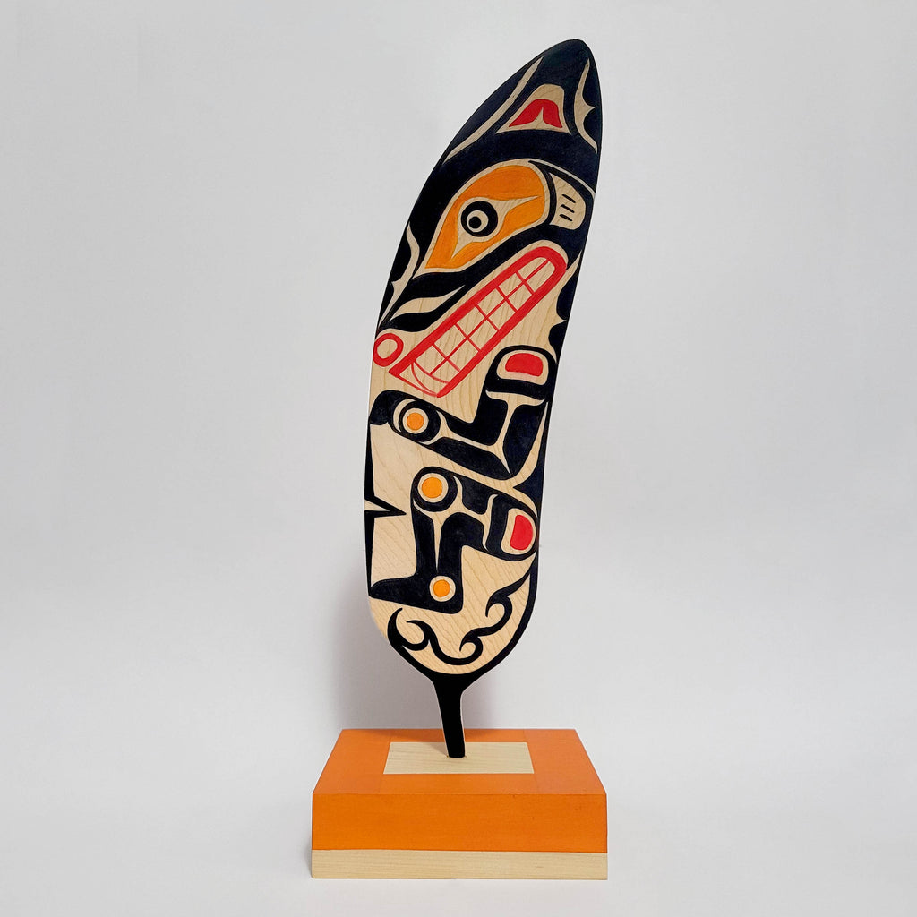Native Cedar Wolf Feather by Kwakwaka'wakw artist Sandy Johnson