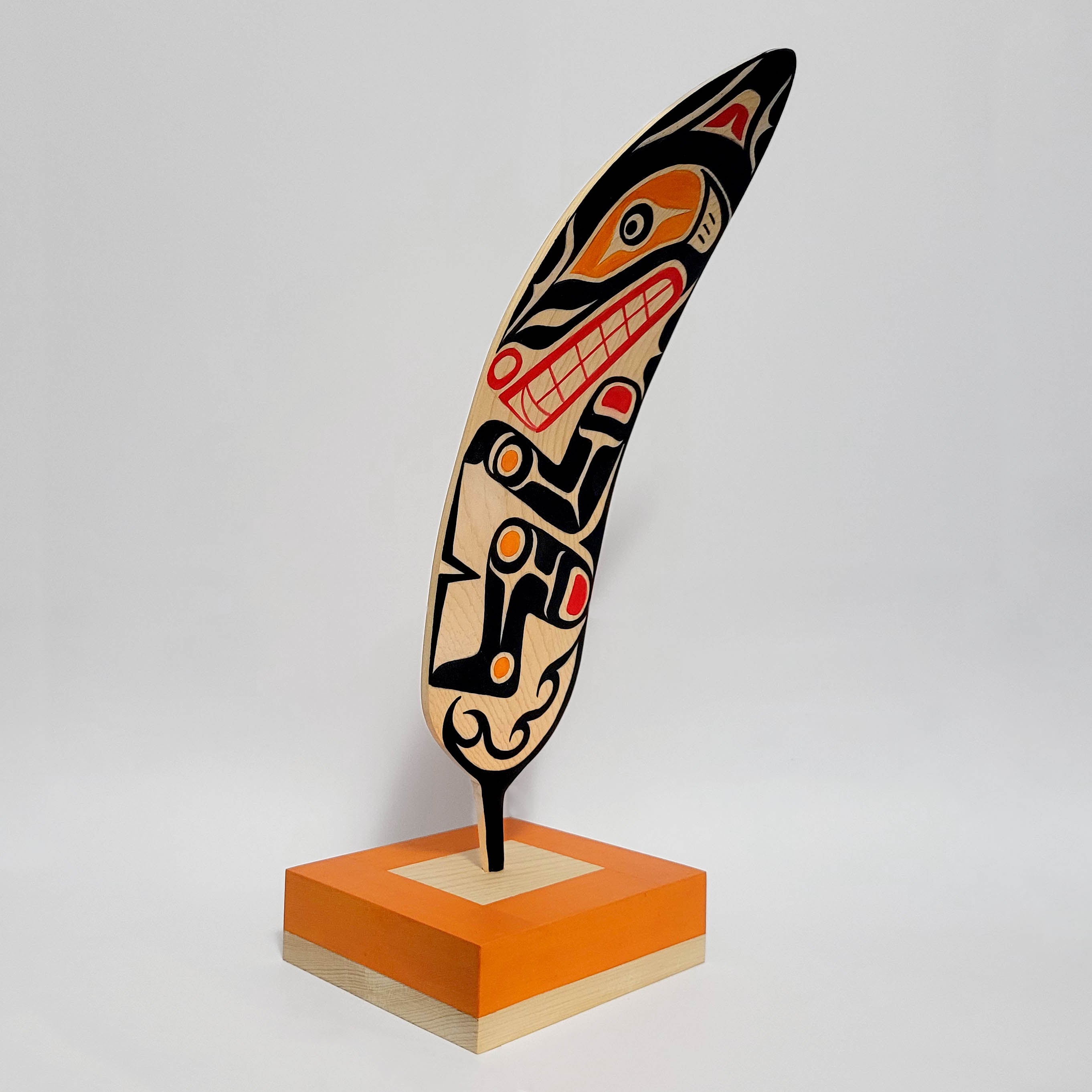 Native Cedar Wolf Feather by Kwakwaka'wakw artist Sandy Johnson