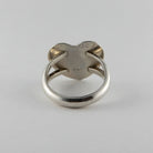 Silver and Amber Heart-shaped Wolf Ring by Kwakwaka'wakw artist Chris Cook