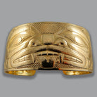 Gold Hammered Bear Bracelet by Haida artist Derek White