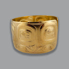 Gold Hammered Bear Bracelet by Haida artist Derek White