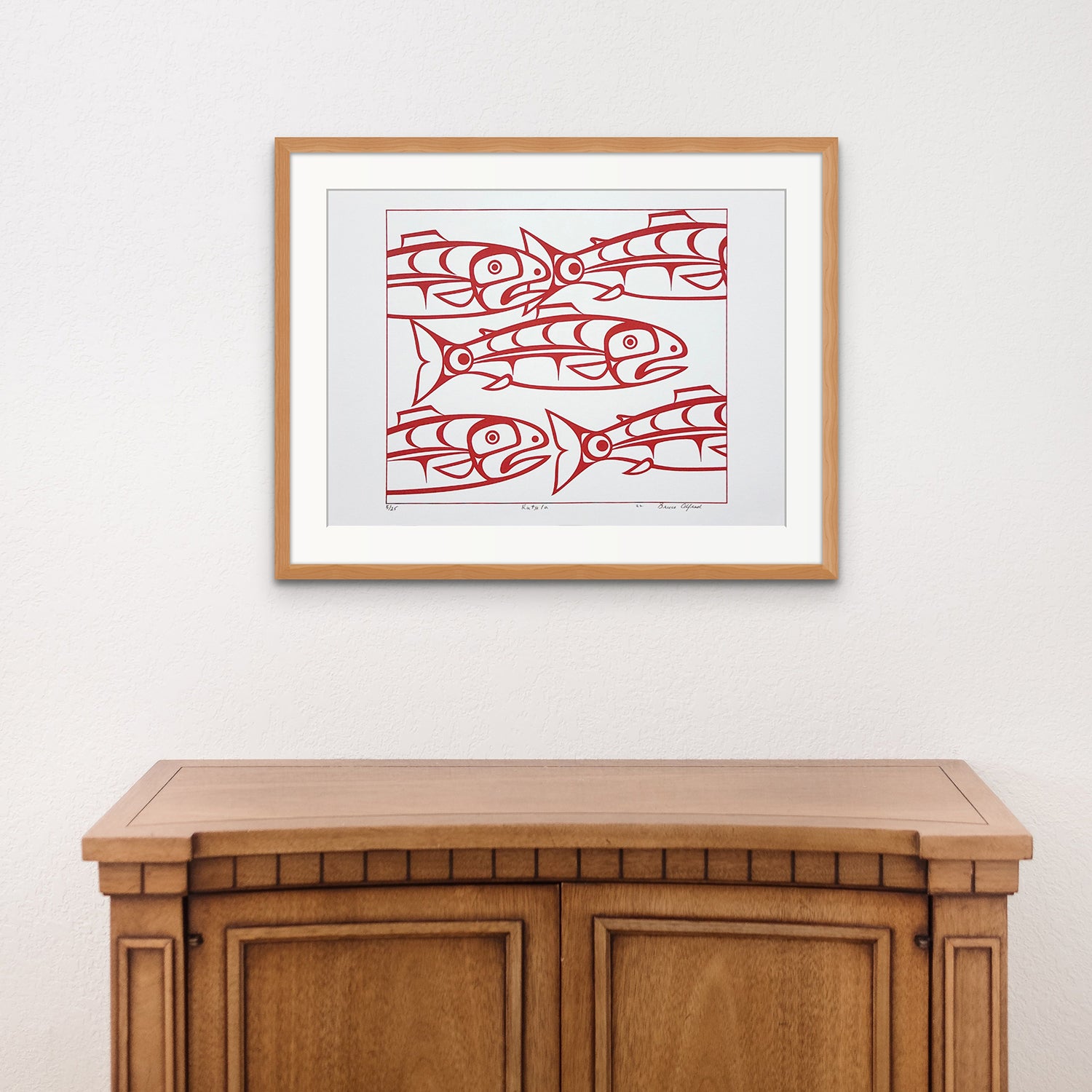 First Nations Salmon Print by Kwakwaka'wakw artist Bruce Alfred