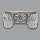 First Nations Silver and ivory Hammered Bracelet by Coast Salish artist Luke Marston