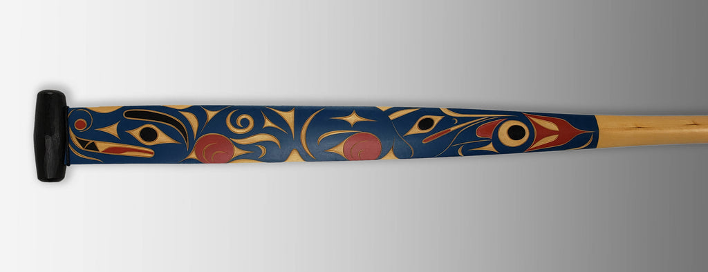 Double-sided Thunderbird and Lightning Snake Paddle by Nuu-chah-nulth carver Joshua Prescott