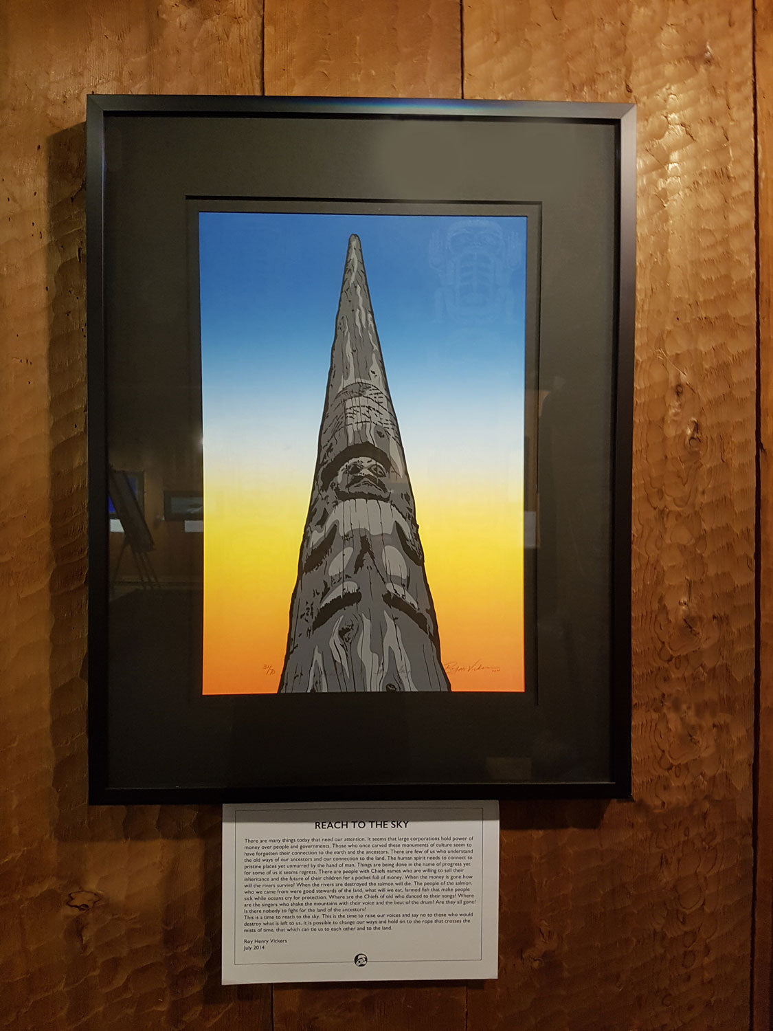 Reach for the Sky totem pole Limited Edition Print by Tsimshian artist Roy Vickers