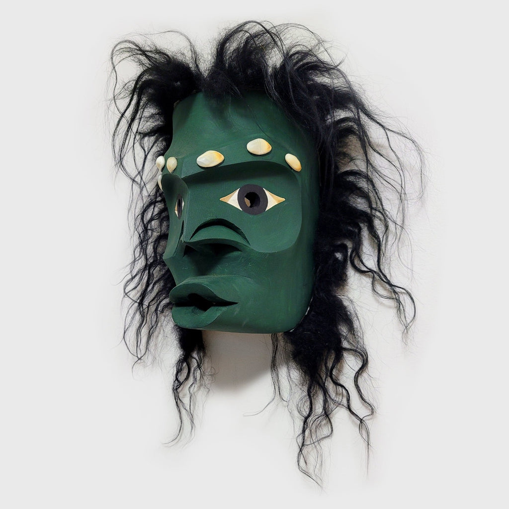 Small First Nations Wild Woman of the Woods Mask by Nuu-chah-nulth carver Russell Tate