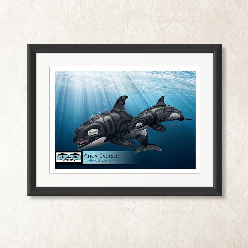 Orca or Killer Whale Sanctuary Limited Edition Print by First Nations artist Andy Everson