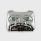 Silver and Abalone Carved and Hammered Beaver Pendant by Haida artist Derek White