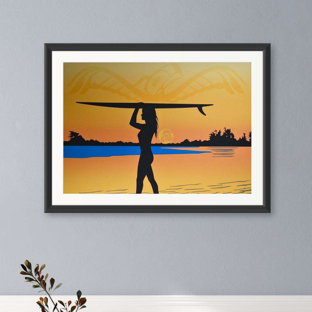 Surfer Girl Limited Edition Print by Tsimshian artist Roy Vickers