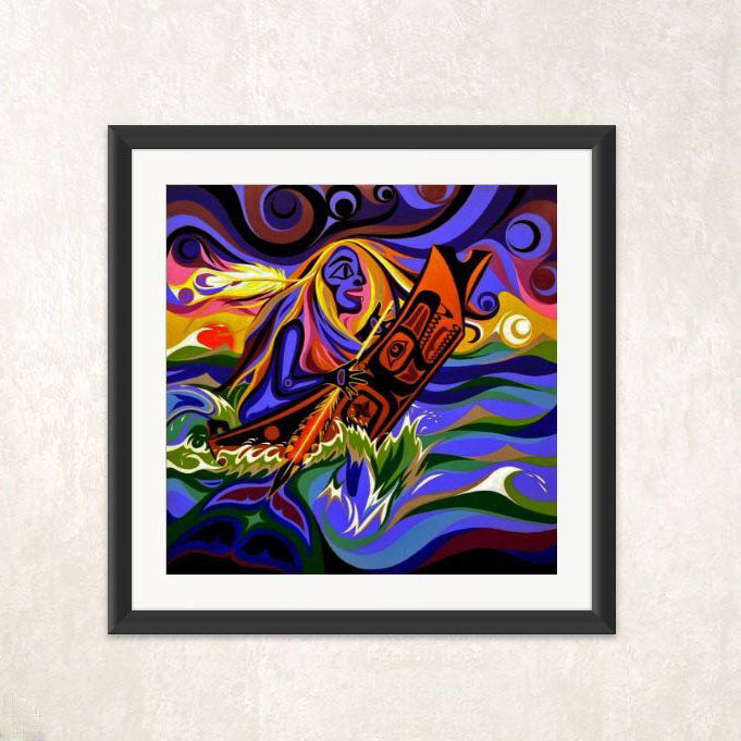 Canoe Woman Limited Edition Print by Haida artist April White