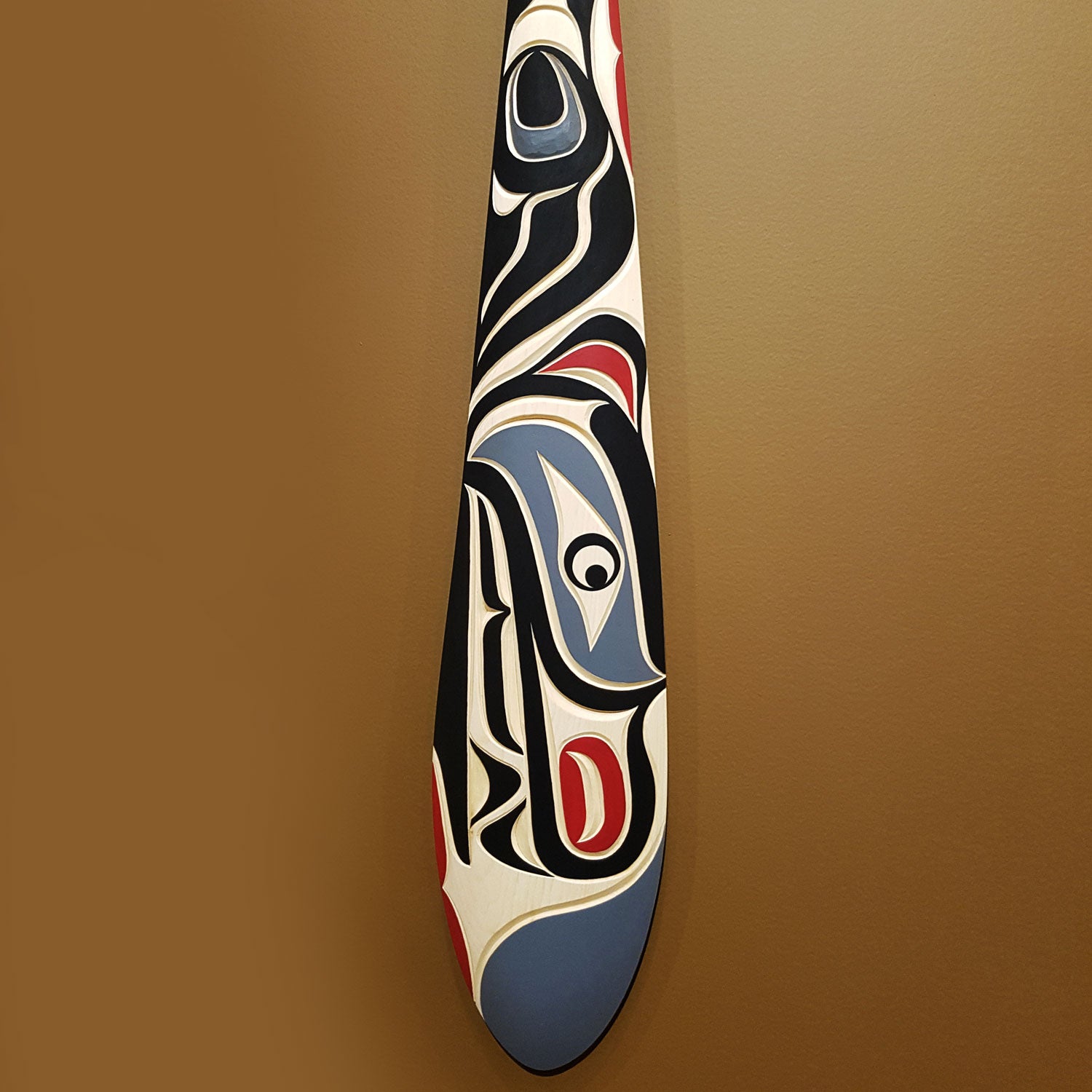 Cedar Wolf Paddle by Kwakiutl carver Trevor Hunt