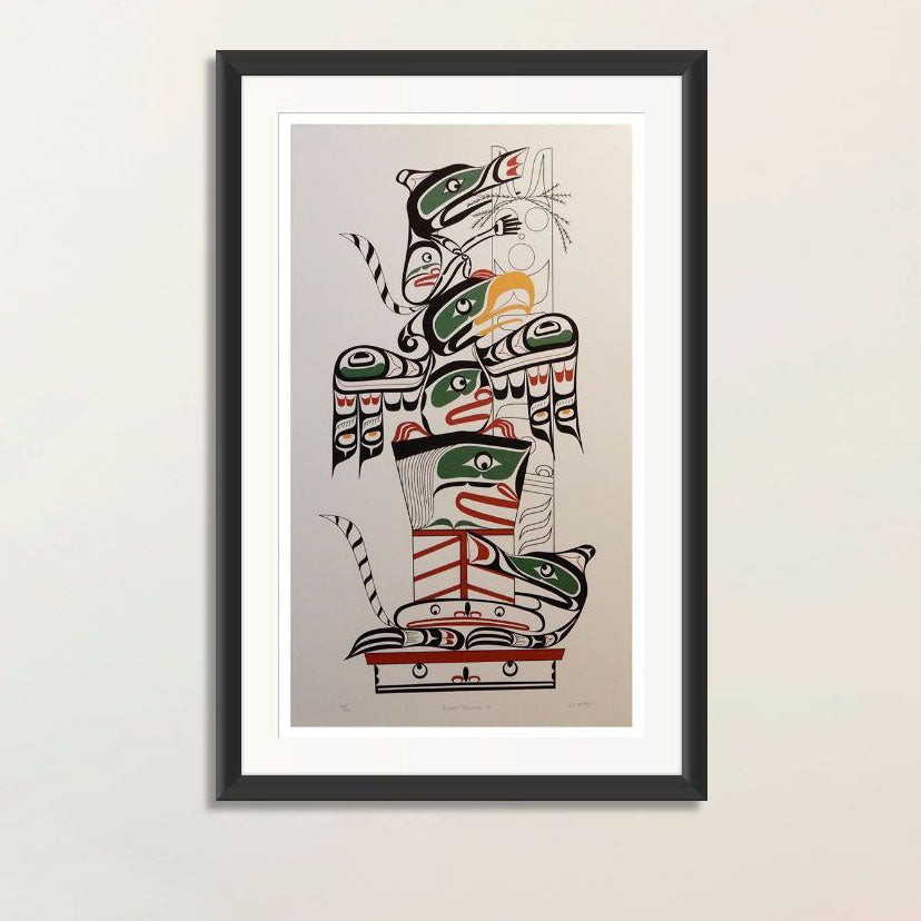 Totem Pole Limited Edition Print by Kwakwaka'wakw Master Carver Calvin Hunt