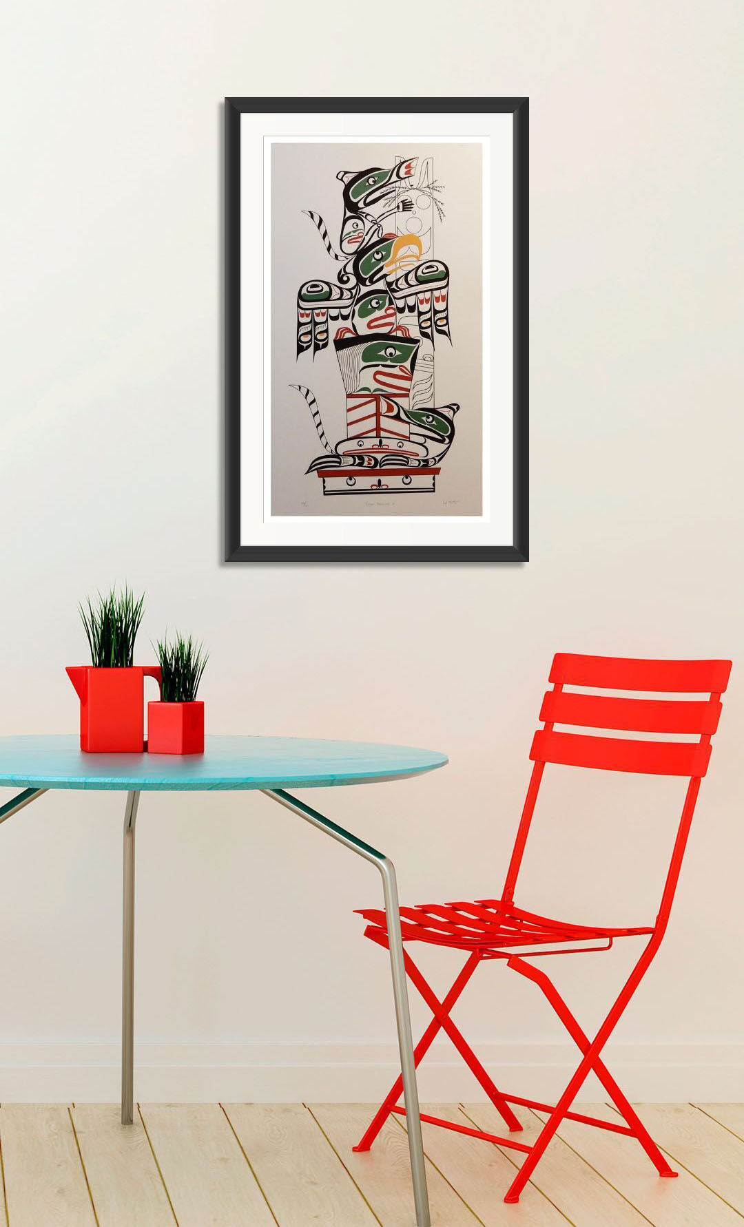 Totem Pole Limited Edition Print by Kwakwaka'wakw Master Carver Calvin Hunt